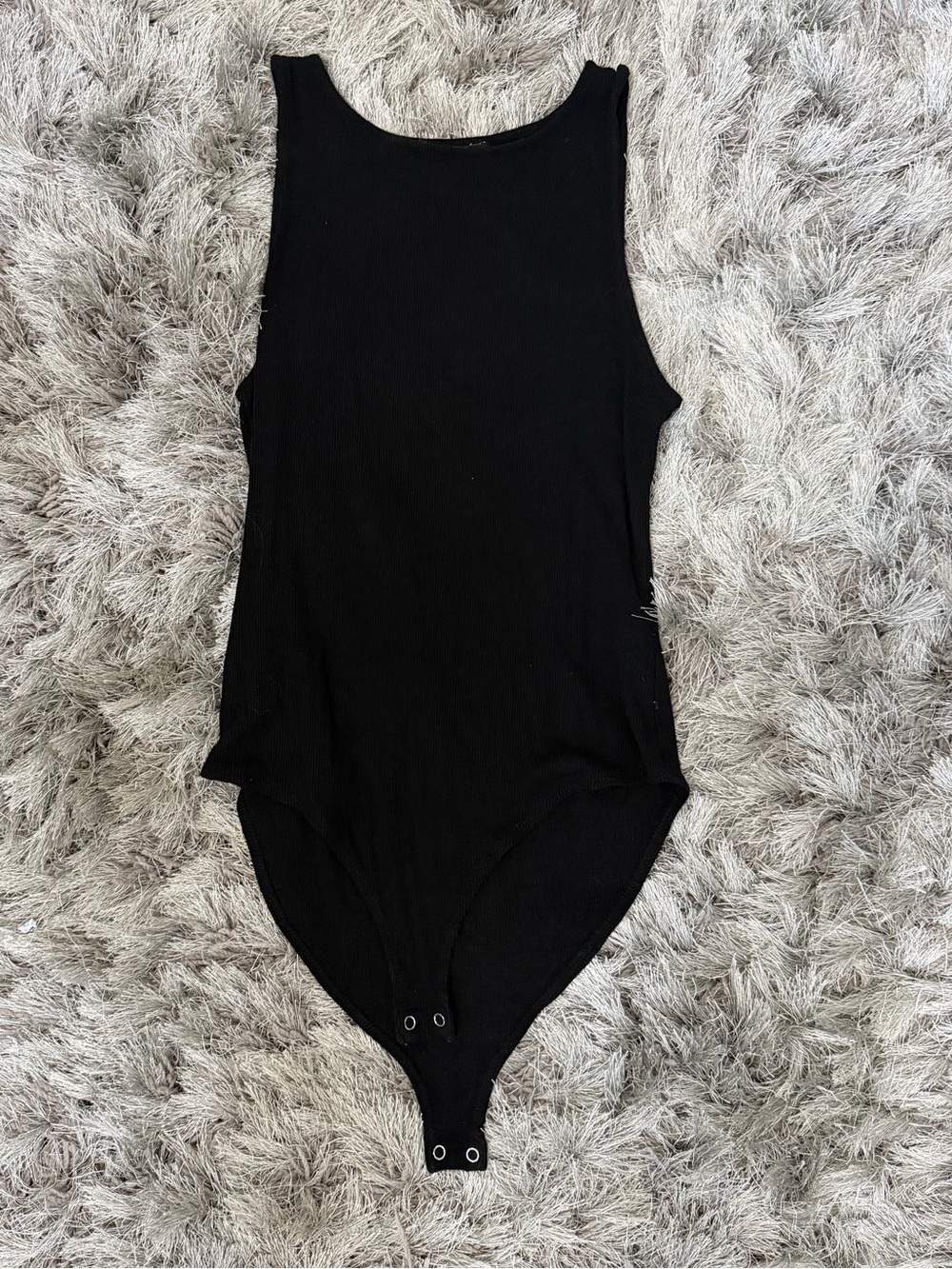 Classic Black Ribbed Bodysuit Bodysuit